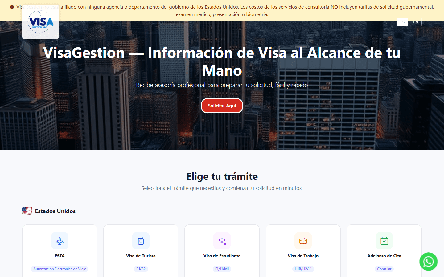 Captura de VisaGestión